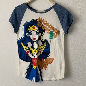 Wonder Woman Kids Graphic Tee - Blue and White